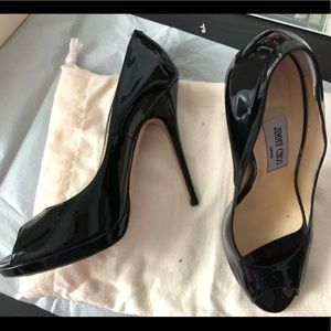 Jimmy Choo black peep toe platform pump. size 40